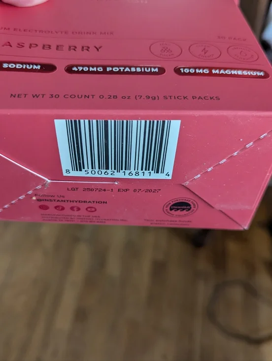 INSTANT Hydration Raspberry 28 + Sample Pack - Picture 3 of 4